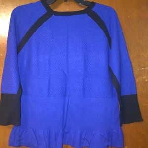 black and blue sweater